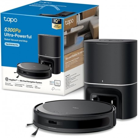 Aspirador de pó robô Tapo RV20Max Plus 2 em 1, esvaziamento automático
