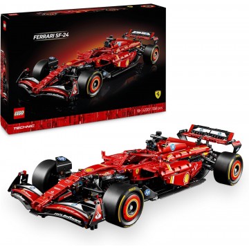 LEGO Technic F1 Ferrari SF-24 - Modelo de carro de corrida de colecionador em escala 1:8 - Inclui motor V6 e caixa de câmbio