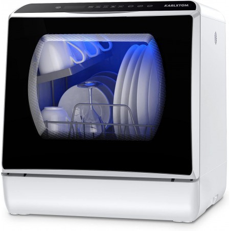 Lavavajillas de sobremesa Karlxtom, minilavavajillas con control táctil LED, 45 cm, 6 programas