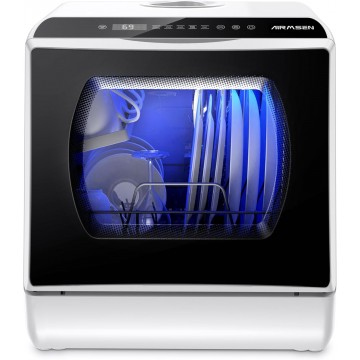 Lavavajillas mini de encimera AIRMSEN, 5+1 programas, depósito de agua de 5 l