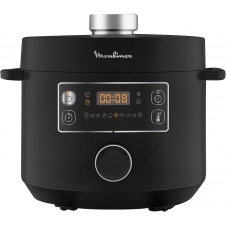 Moulinex Epic Turbo Cuisine CE7548 Electric Pressure Cooker 1090 W 10 automatic programs steamer basket, Metal, Black