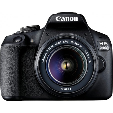 Canon EOS 2000d | Cámara réflex + (APS-C, 24,1 MP, Wi-Fi, Full HD) + Objetivo EF-S 18-55 mm f/3.5-5.6 DC III, Negro