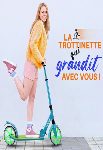 Hurtle Trottinette Enfant/ Adulte/Adolescent -Trottinette &agrave; 2 Roues avec Guidon T-Bar R&eacute;glable